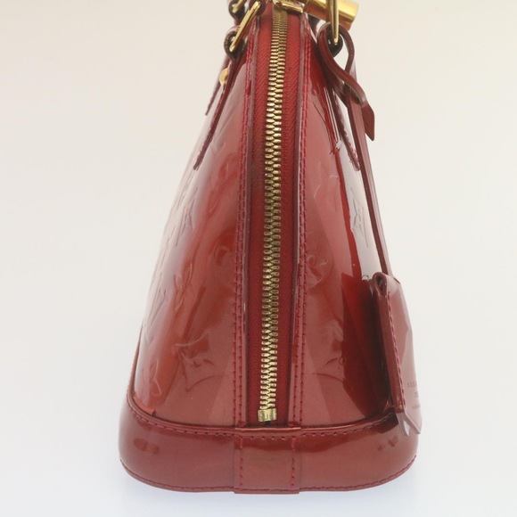 LOUIS VUITTON Vernis Rayures Alma BB Hand Bag Red LV Auth tp198 - Picture 5 of 16
